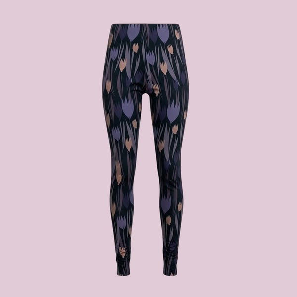 HuiGee naisten Silk trikoo Leggings, tulips