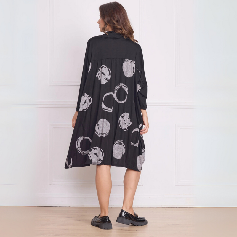 Bella Blue Mekko, musta harmailla kuvioilla