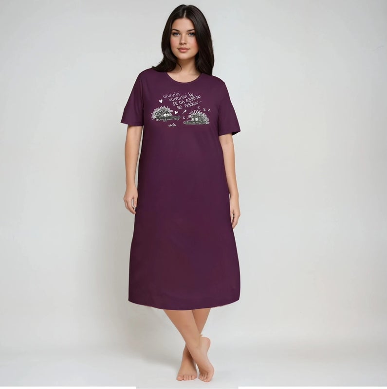 HuiGee Kiroileva Siili naisten y&ouml;paita, S&ouml;pikset, italian luumu