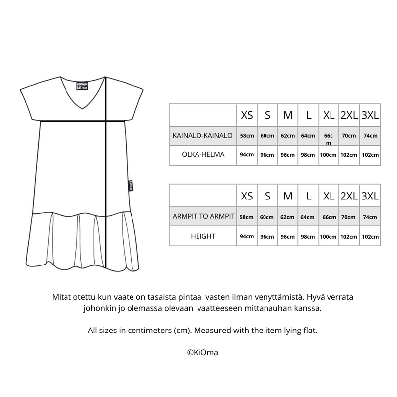 KiOma Muumi naisten  mekko, Mella , Kukkulan kuninkaat  XS-3XL