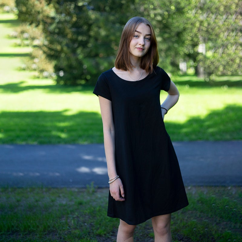 HuiGee Basic naisten mekko Luoto, musta