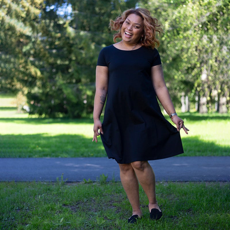 HuiGee Basic naisten mekko Luoto, musta