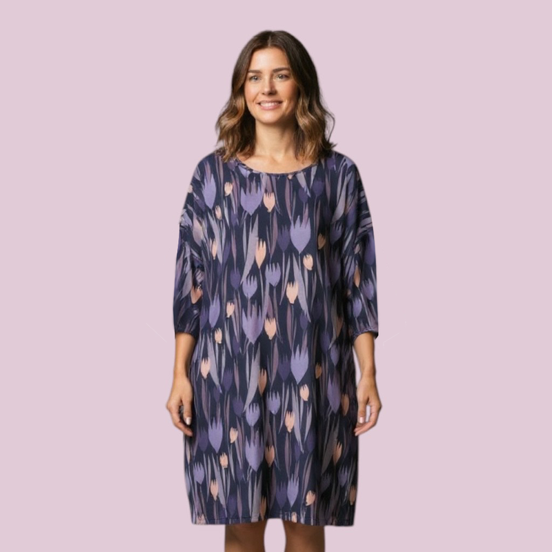 HuiGee Pihlava Silk mekko-tunika, Tulips