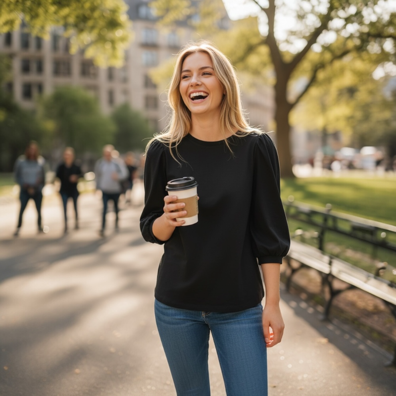 KiOma  Basic paita, Usva, musta