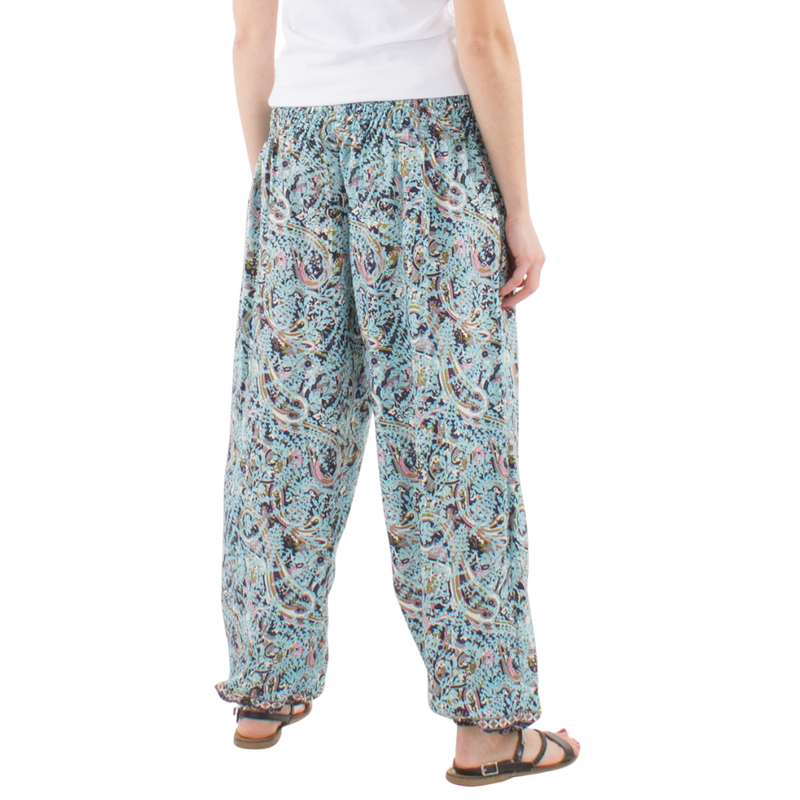 Basic Boho haaremihousut taskuilla, blue