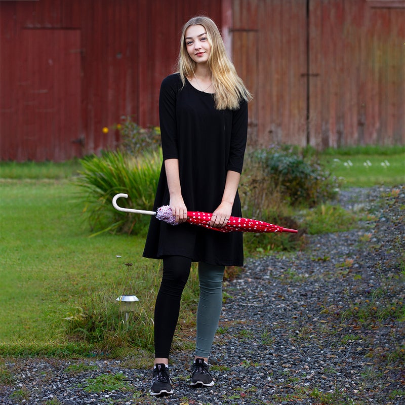 HuiGee Linna naisten lyocell mekko, musta